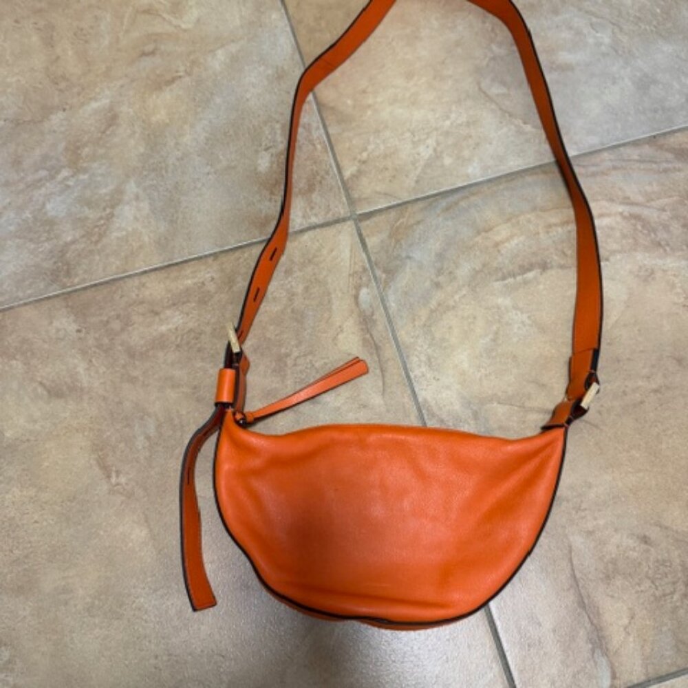 AllSaints Halfmoon Leather Crossbody Bag - Picture 2 of 5